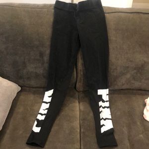 Slightly used black leggings from pink